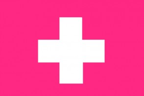 Schweizer Flagge pink
