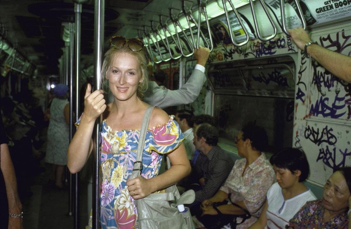 Meryl Streep dans le métro en 1976, après le casting pour King Kong