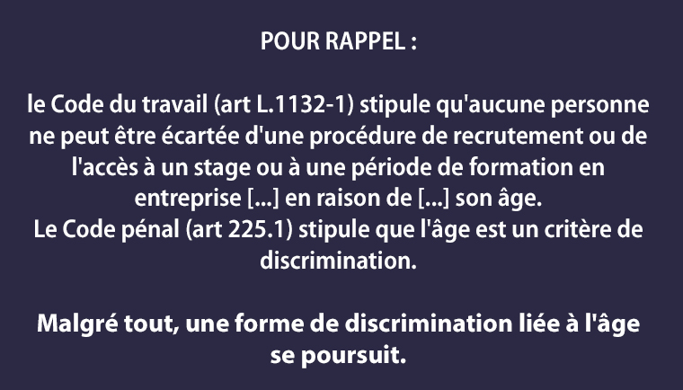 Rappel texte de loi sur la non-discrimination à l'embauche