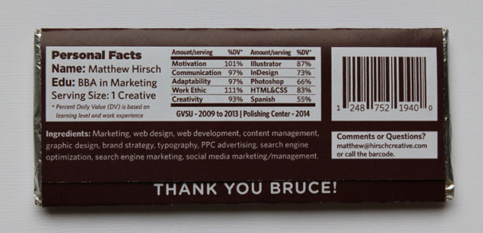 Chocolate Bar CV 2